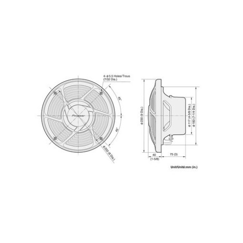 PIONEER 20 CM 2-TIE KOSTEUDENKESTÄVÄ AUTOKAIUTIN TS-MR2040