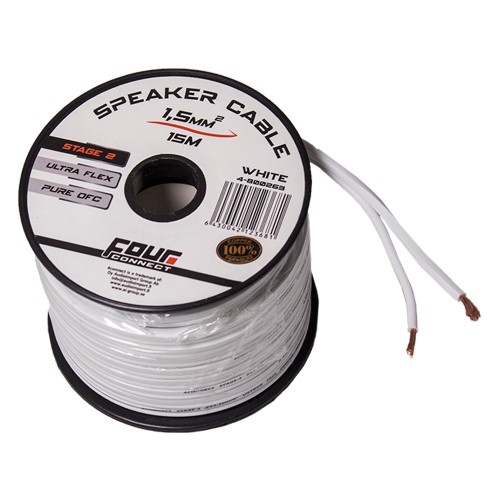 FOUR CONNECT 4-800263 OFC-MINISPOOL WHITE 2×1.5MM2, 15M FOUR CONNECT 4-800263 OFC-MINISPOOL WHITE 2×1.5MM2, 15M