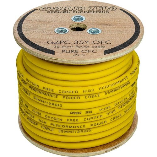 GROUND ZERO 35 MM² HIGH QUALITY OFC POWER WIRE 30M – YELLOW