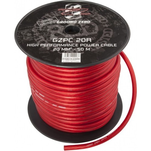 GROUND ZERO VIRTAKAAPELI20MM2 SOFT 50M PUNAINEN