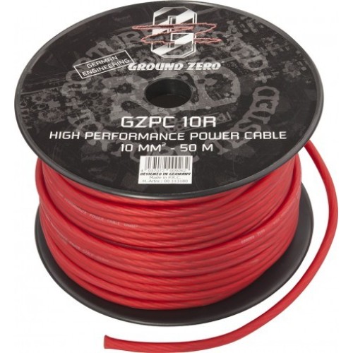 GROUND ZERO VIRTAKAAPELI10MM2 SOFT 50M PUNAINEN