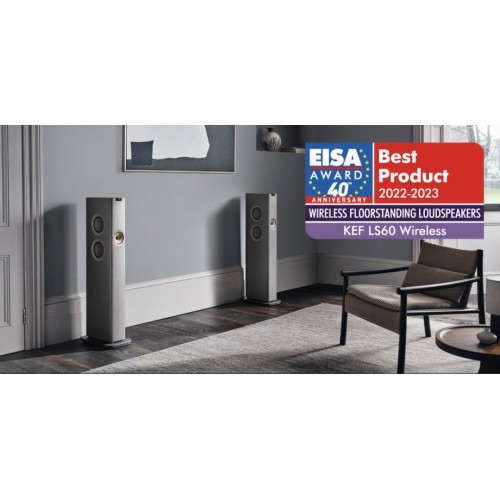 KEF LS60 WIRELESS, GRINDINĖS BELAIDĖS HI-FI GARSO KOLONĖLĖS GALIA: 500W, D IR AB KLASĖS STIPRINTUVAI SUMONTUOTI, POPULIARIAUSIŲ TRANSLIAVIMO SERVISŲ PALAIKYMAS 