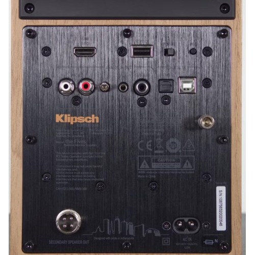 KLIPSCH THE FIVES AKTYVIOS GARSO KOLONĖLĖS (PORA) SU HDMI ARC BLUETOOTH PHONO GALIA: 160 W / GALIA PIKO METU: 320W, DAŽNIŲ JUOSTA: 50HZ - 25KHZ 