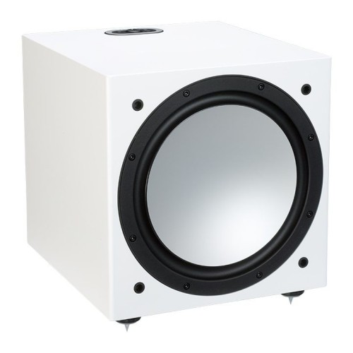 MONITOR AUDIO SILVER W-12, SILVER 6G SERIJA AKTYVI ŽEMŲ DAŽNIŲ KOLONĖLĖ NAMŲ KINO SISTEMAI 30 CM DIDELĖS EIGOS GARSIAKALBIS SU TRIGUBA PAKABA 500W D KLASĖS STIPRINTUVAS 