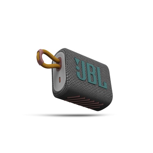 JBL GO 3 NEŠIOJAMA BELAIDĖ BLUETOOTH GARSO KOLONĖLĖ 5 VAL VEIKIMO LAIKAS IŠ BATERIJOS, BLUETOOTH V5.1 STANDARTAS, IP67 ATSPARUMO STANDARTAS