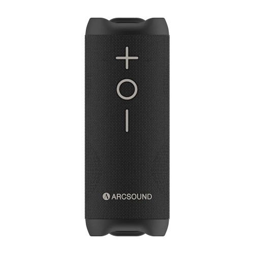ARCSOUND EDGE – NEŠIOJAMA BLUETOOTH KOLONĖLĖ SU LED APŠVIETIMU, ATSPARI VANDENIUI/DULKIŲ, SU STEREO FUNKCIJOMIS IR PAPILDOMU ERDVINIU „STADIUM SOUND“ EFEKTU. VEIKIMO LAIKAS (AKUMULIATORIUS) IKI 10 VALANDŲ 
