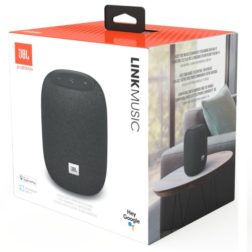 JBL LINK MUSIC BELAIDIS WI-FI GARSIAKALBIS GALIA: 20W, DAŽNIŲ JUOSTA: 60HZ-20KHZ, 5G WI-FI PALAIKYMAS 