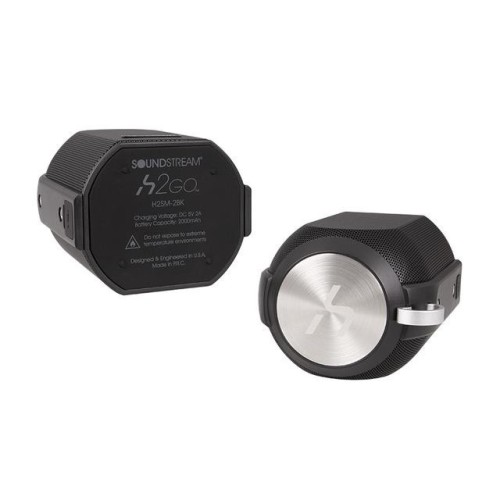 SOUNDSTREAM H2SM-2BK BELAIDĖ BLUETOOTH GARSO KOLONĖLĖ 18 VAL. GROJIMO LAIKAS PILNAI ĮKROVUS, 2000 MAH POWERBANKAS, IPX6 ATSPARUMO VANDENIUI STANDARTAS 