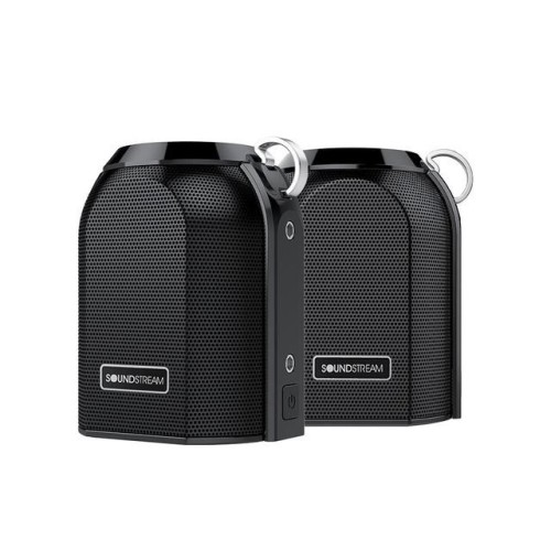 SOUNDSTREAM H2SM-2BK BELAIDĖ BLUETOOTH GARSO KOLONĖLĖ 18 VAL. GROJIMO LAIKAS PILNAI ĮKROVUS, 2000 MAH POWERBANKAS, IPX6 ATSPARUMO VANDENIUI STANDARTAS 