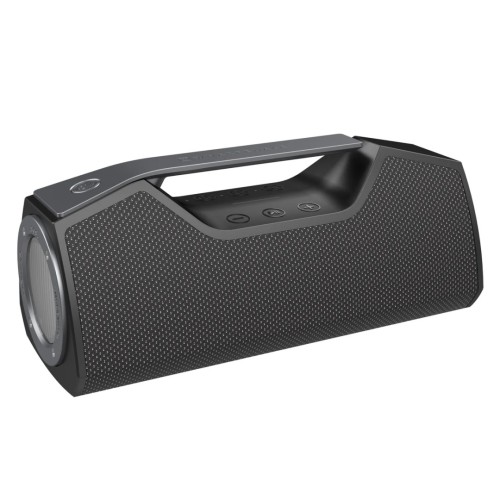 WHARFEDALE EXSON-M – NEŠIOJAMAS BLUETOOTH GARSIAKALBIS. GALINGUMAS: 25 W (MAKSIMALUS), BATERIJA: 5000 MAH, ATKŪRIMO LAIKAS: IKI 8 VALANDŲ, ĮKROVIMO LAIKAS: APIE 4 VALANDAS (NAUDOJANT USB TYPE-C ĮKROVIMĄ) 