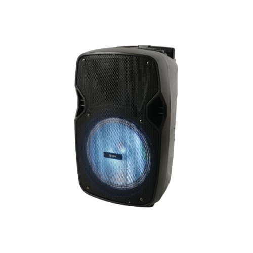 QTX PAL10 GARSO SISTEMA SU AKUMULIATORIUMI, USB/SD/FM/BT, LED EFEKTAS + VHF MIKROFONAS 
