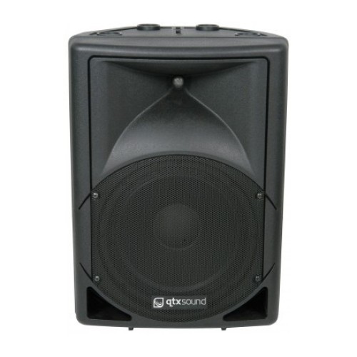 QTX QS12A AKTYVI ABS KOLONĖLĖ GALIA  250 WRMS MAX GALIA 500W  HD: <3% GALIOS SUVARTOJIMAS 230VAC, 50HZ (IEC) 