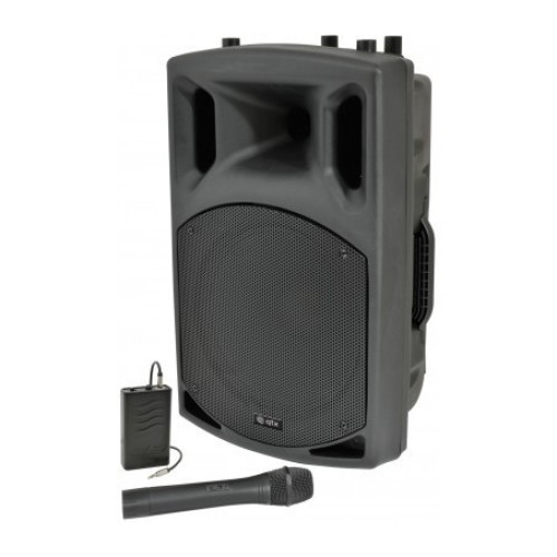 QTX QX12AV GARSO KOLONĖLĖ SU STIPRINTUVU IR BELAIDŽIAIS MIKROFONAIS GALIA MAX 400W GALIA RMS:  200W 4 OMAI DAŽNIŲ JUOSTA 45HZ - 20KHZ 