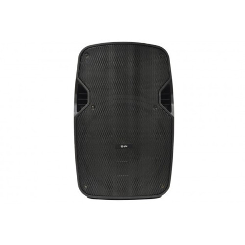 QTX PAL12 NEŠIOJAMA GARSO SISTEMA SU AKUMULIATORIUMI, LED ŠVIESOS EFEKTU + 2 VNT BELAIDŽIŲ VHF MIKROFONŲ, USB/SD/FM/BLUETOOTH 