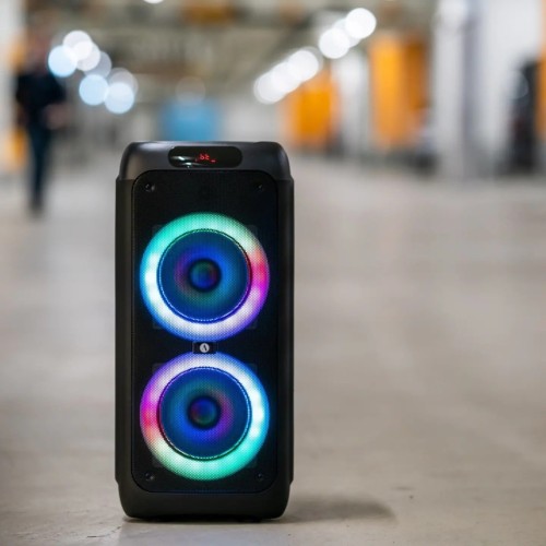 ARCSOUND HAZE PARTYBOX NEŠIOJAMA GARSO KOLONĖLĖ SISTEMA SU BEVIELIU MIKROFONU. LED APŠVIETIMU, SD/USB, GALIA 120 W, VEIKIMO TRUKMĖ: 11 VALANDŲ/ĮKROVA PER 8 VALANDAS, BLUETOOTH 5.0 