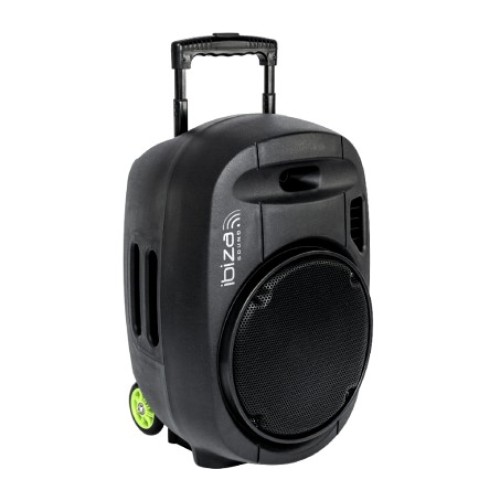 IBIZA SOUND PORT12VHF-MKII NEŠIOJAMA GARSO SISTEMA SU AKUMULIATORIUMI + 2 VNT VHF BELAIDŽIAI MIKROFONAI, USB/SD/AUX/BLUETOOTH 