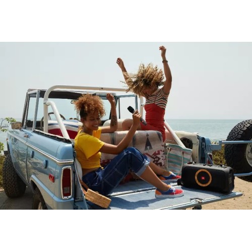 JBL PARTYBOX GO ON-THE-GO NEŠIOJAMA BELAIDĖ BLUETOOTH GARSO KOLONĖLĖ VEIKIMO LAIKAS IKI 6 VAL, ĮKROVOS LAIKAS 3.5 VAL. BLUETOOTH 4.2 PALAIKYMAS 