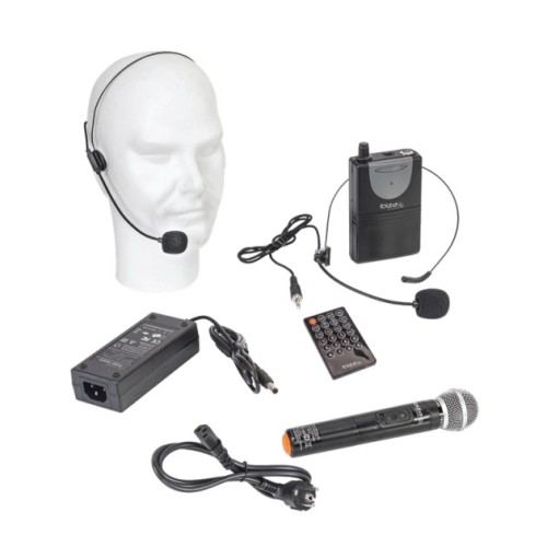 IBIZA SOUND PORT12UHF-MKII NEŠIOJAMA GARSO SISTEMA SU AKUMULIATORIUMI + 2 VNT. UHF BELAIDŽIŲ MIKROFONŲ BEI USB/SD/AUX/BLUETOOTH PALAIKYMAS 