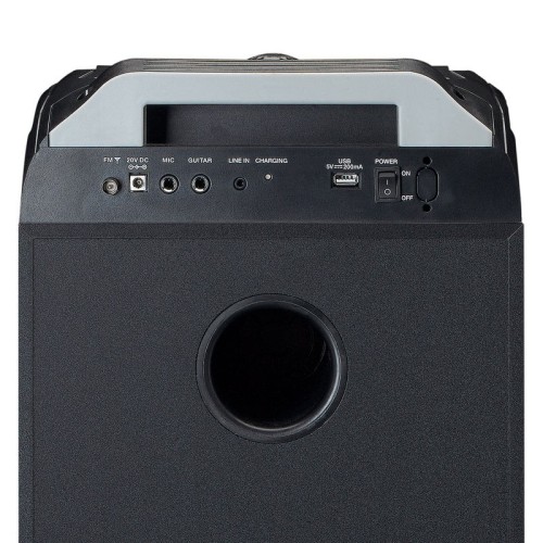 LENCO PA 260BK, NEŠIOJAMA GARSO SISTEMA SU RGB APŠVIETIMU GALIA: 150W, ĮMONTUOTAS D KLASĖS STIPRINTUVAS SU X-DRIVE RĖŽIMU, VEIKIMO LAIKAS IKI 12 VAL. (SU ĮJUNGTU APŠVIETIMU IKI 6 VAL.) 