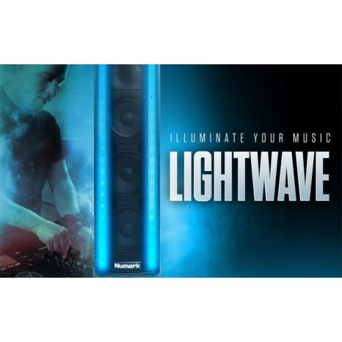 NUMARK LIGHTWAVE GRINDINIS DJ GARSIAKALBIS GALIA PIKO METU 200W, RMS GALIA 100W, XLR JUNGTIS, LED EFEKTAI 