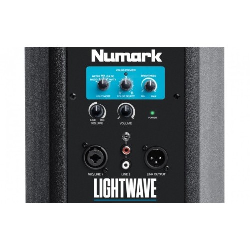 NUMARK LIGHTWAVE GRINDINIS DJ GARSIAKALBIS GALIA PIKO METU 200W, RMS GALIA 100W, XLR JUNGTIS, LED EFEKTAI 