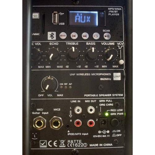IBIZA SOUND PORT15 UHF MKII NEŠIOJAMA BELAIDĖ GARSO SISTEMA VEIKIMO LAIKAS IKI 7 VALANDŲ! BLUETOOTH, USB/SD, MIKROFONŲ VEIKIMO ATSTUMAS IKI 30M 