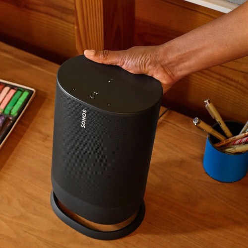SONOS MOVE 2 IŠMANI GARSO KOLONĖLĖ SU WIFI BLUETOOTH SONOS APP IR APPLE AIRPLAY2 IKI 24 VAL. VEIKIMAS BELAIDŽIU RĖŽIMU IP56 2 D-KLASĖS SKAITMENINIAI STIPRINTUVAI 