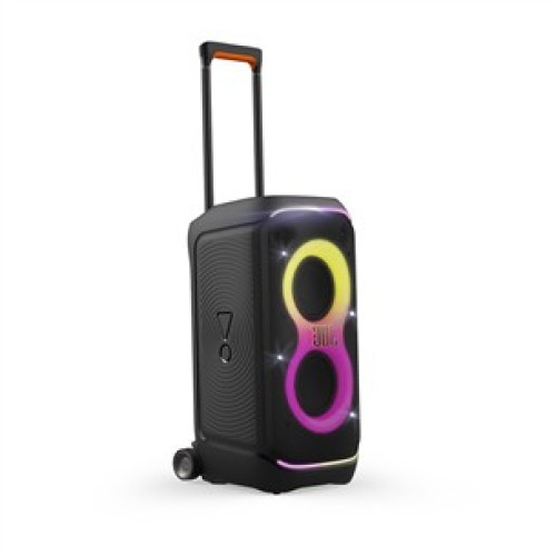 JBL PARTYBOX 320 NEŠIOJAMA BELAIDĖ BLUETOOTH GARSO SISTEMA GROJIMO LAIKAS IKI 18 VAL, GALIA 240W IPX4 ATSPARUMO VANDENIUI STANDARTAS ŠVIESOS EFEKTAI IR MIKROFONO VALDYMAS 