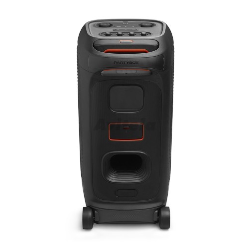 JBL PARTYBOX 320 NEŠIOJAMA BELAIDĖ BLUETOOTH GARSO SISTEMA GROJIMO LAIKAS IKI 18 VAL, GALIA 240W IPX4 ATSPARUMO VANDENIUI STANDARTAS ŠVIESOS EFEKTAI IR MIKROFONO VALDYMAS 
