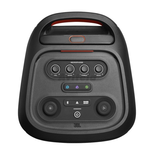 JBL PARTYBOX 320 NEŠIOJAMA BELAIDĖ BLUETOOTH GARSO SISTEMA GROJIMO LAIKAS IKI 18 VAL, GALIA 240W IPX4 ATSPARUMO VANDENIUI STANDARTAS ŠVIESOS EFEKTAI IR MIKROFONO VALDYMAS 