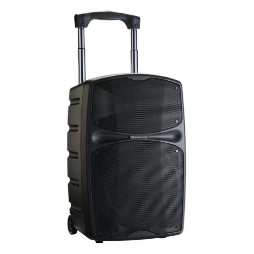 AUDIOPHONY RACER250 EVO – 12″ NEŠIOJAMA AKTINĖ KOLONĖLĖ SU BATERIJA, USB/SD/BT 5.0, TALK‑OVER FUNKCIJA IR MODULINE UHF MIKROFONO JUNGTIMI 