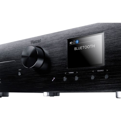 MAGNAT MC 400 – AB KLASĖS VISKAS VIENAME STEREO STIPRINTUVAS, GALIA:  NOMINALI: 2 X 60 W (4 Ω),  PULSINĖ: 2 X 100 W (4 Ω). DAŽNIŲ ATSAKAS: 20 HZ – 20 KHZ 