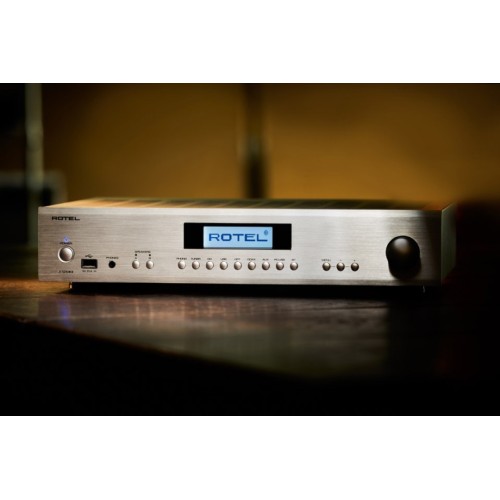 ROTEL A-14 MKII INTEGRUOTAS AB KLASĖS STIPRINTUVAS SU DAC GALIA: 80W/CH (8Ω), DAMPING FACTOR: 220, BLUETOOTH APTX 
