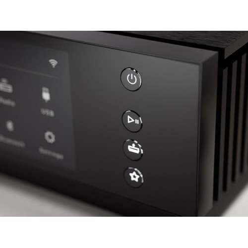 NAIM UNITI ATOM HEADPHONE EDITION, ALL-IN-ONE GROTUVAS BEI AUSINIŲ STIPRINTUVAS PALAIKOMI POPULIARIAUSI MUZIKOS TRANSLIAVIMO SERVISAI, MULTI-ROOM FUNKCIJOS PAGALBA SUSIEKITE IKI PENKIŲ NAIM STREAMING ĮRENGINIŲ 