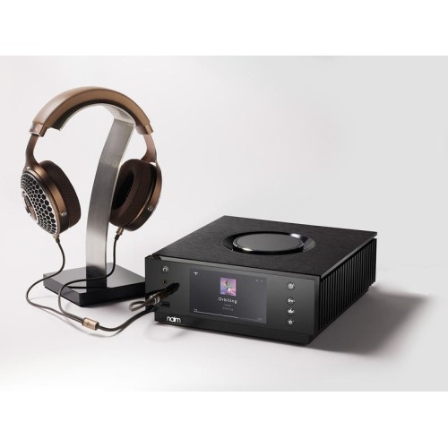 NAIM UNITI ATOM HEADPHONE EDITION, ALL-IN-ONE GROTUVAS BEI AUSINIŲ STIPRINTUVAS PALAIKOMI POPULIARIAUSI MUZIKOS TRANSLIAVIMO SERVISAI, MULTI-ROOM FUNKCIJOS PAGALBA SUSIEKITE IKI PENKIŲ NAIM STREAMING ĮRENGINIŲ 