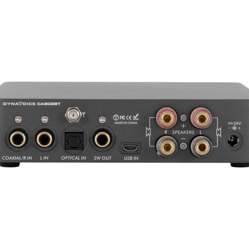 DYNAVOICE CA802BT KOMPAKTIŠKAS STEREO GARSO STIPRINTUVAS GALIA: 2 X 80W (4 OMAI) OTINIS ĮĖJIMAS TV BLUETOOTH 5.0 VERSIJA SU QUALCOMM APTX TECHNOLOGIJA 