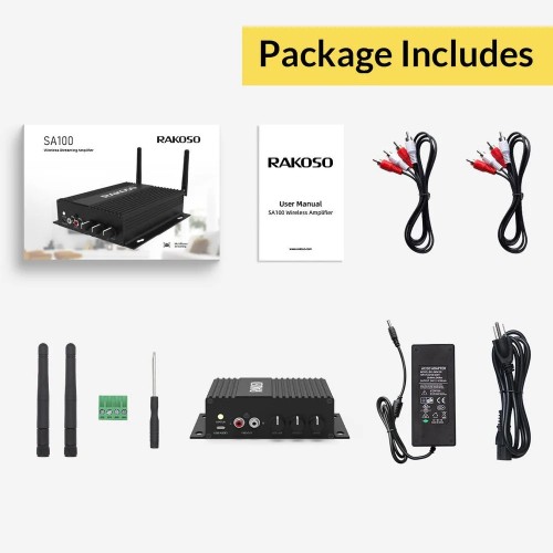 ARYLIC SA100 – D KLASĖS ANT SIENOS MONTUOJAMAS INTEGRUOTAS STEREO STIPRINTUVAS SU WI-FI IR BLUETOOTH 5.0 RYŠIU, GALIA: 2 × 50 W Į 4 Ω ARBA 8 Ω (24 V MAITINIMAS) 