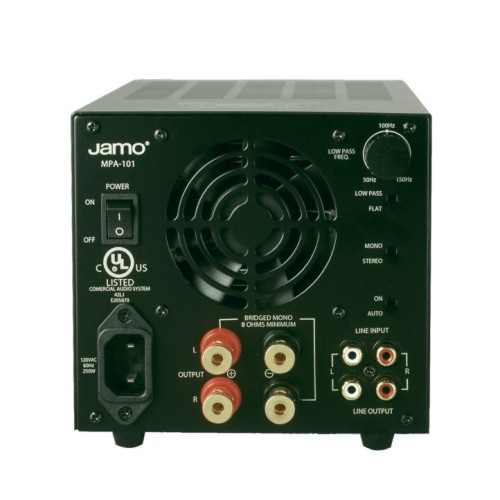 JAMO MPA-201 GARSO STIPRINTUVAS GALIA 2 X 100W (4 OMAI) ARBA 1 X 200W (8 OMAI) 