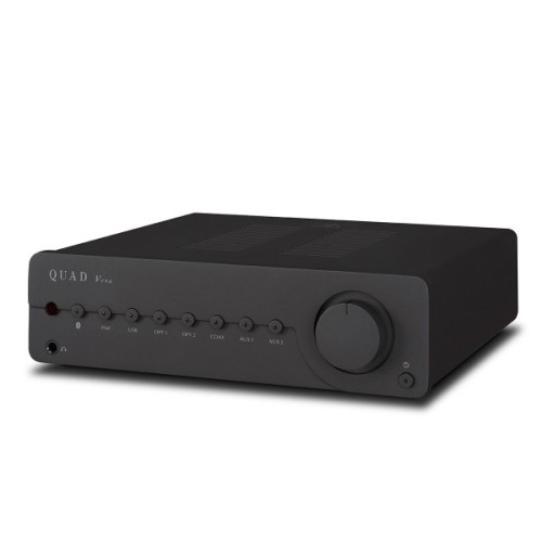 QUAD VENA INTEGRUOTAS STIPRINTUVAS SU SKAITMENINIAIS ĮĖJIMAIS IR BLUETOOTH APTX SĄSAJA GALIA: 2 X 45W (8Ω). 2 ANALOGINIAI (RCA) ĮĖJIMAI. SKAITMENINIAI ĮĖJIMAI: COAX, 2 X TOSLINK, USB IR APPLE DOCKING 