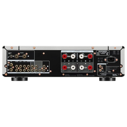 MARANTZ MODEL 50, INTEGRUOTAS ANALOGINIS STEREO GARSO STIPRINTUVAS GALIA: 2 X 70W (8 OMAI) IR 2 X 100W (4 OMAI), A/B KLASĖS STIPRINTUVAS, DAŽNIŲ JUOSTA: 5 HZ–100 KHZ 