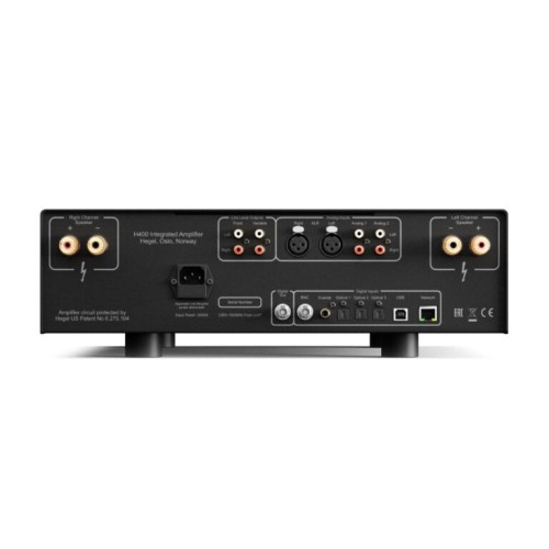 HEGEL H400 – AUKŠČIAUSIOS AB KLASĖS INTEGRUOTAS STIPRINTUVAS SU INTEGRUOTU DAC. GALIA:  250 W PRIE 8 Ω  STABILUS 2 Ω APKROVAI  DAMPING FACTOR: 4000 