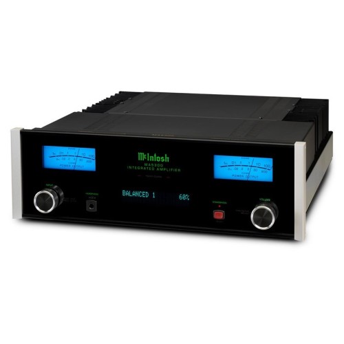MCINTOSH MA5300 – AUKŠTOS KLASĖS 2 KANALŲ INTEGRUOTAS TRANZISTORINIS STIPRINTUVAS. GALIA: 100 W VIENAM KANALUI PRIE 8 OMŲ, 160 W VIENAM KANALUI PRIE 4 OMŲ. DAŽNIŲ DIAPAZONAS: 20 HZ – 20 000 HZ. 
