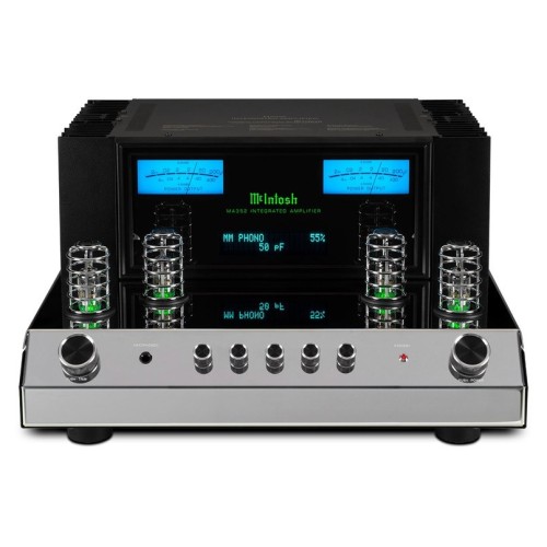 MCINTOSH MA352 – AUKŠTOS KLASĖS 2 KANALŲ HIBRIDINIS INTEGRUOTAS STIPRINTUVAS, DERINANTIS LEMPINIO IR TRANZISTORINIO STIPRINIMO TECHNOLOGIJAS. GALIA: 200 W VIENAM KANALUI PRIE 8 OMŲ, 320 W VIENAM KANALUI PRIE 4 OMŲ. 