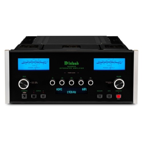 MCINTOSH MA8950 – AUKŠTOS KLASĖS 2 KANALŲ INTEGRUOTAS TRANZISTORINIS STIPRINTUVAS. GALIA: 200 W VIENAM KANALUI PRIE 2, 4 ARBA 8 OMŲ APKROVOS.  DAŽNIŲ JUOSTA: +0, -0,5 DB NUO 10 HZ IKI 100 000 HZ. 
