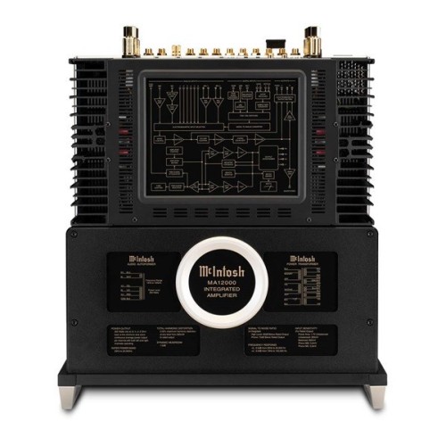 MCINTOSH MA12000 – AUKŠTOS KLASĖS 2 KANALŲ INTEGRUOTAS HIBRIDINIS STIPRINTUVAS. GALIA: 350 W VIENAM KANALUI PRIE 2, 4 ARBA 8 OMŲ APKROVOS.  DAŽNIŲ JUOSTA: +0, -0,5 DB NUO 10 HZ IKI 100 000 HZ. 