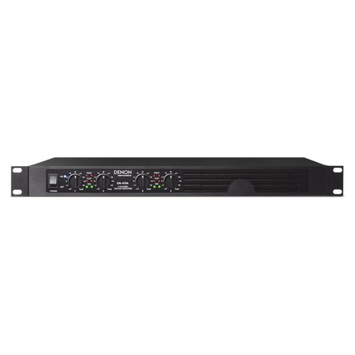 DENON PRO DN-470A 4-TURIŲ KANALŲ GARSO STIPRINTUVAS DAŽNIŲ JUOSTA 100 HZ - 15 KHZ (0 +/-1 DBV), JAUTRUMAS 0.9 - 1.1 V (0 +/-1 DBV) 