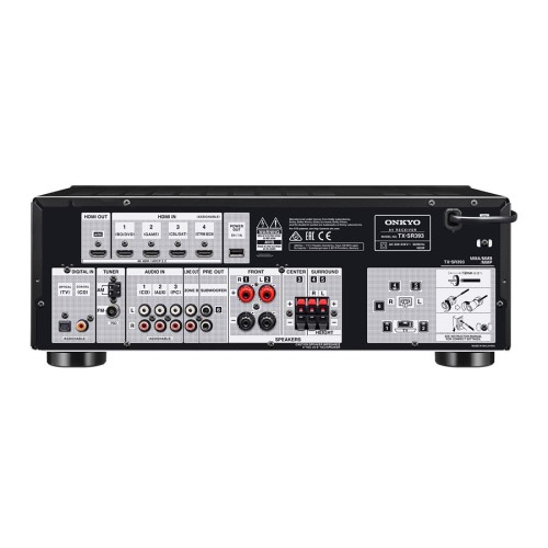 ONKYO TX-SR393 5.2 KANALO AV RESYVERIS 4K/60P IR HDR (HDR10, HLG, DOLBY VISION®, BT.2020) PALAIKYMAS, DOLBY ATMOS® IR DTS:X® STANDARTAS 