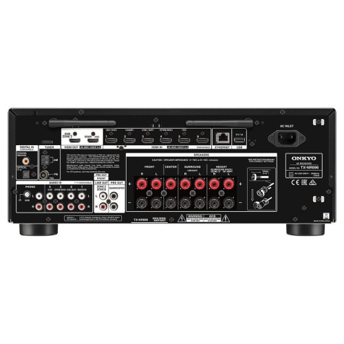 ONKYO TX-NR696 7.2 KANALO TINKLINIS NAMŲ KINO STIPRINTUVAS RESYVERIS 7X175W THX® CERTIFIED SELECT™ CHROMECAST, AIRPLAY 2, DTS PLAY-FI®, FLARECONNECT™, SPOTIFY®, AMAZON MUSIC, TIDAL, DEEZER, TUNEIN 