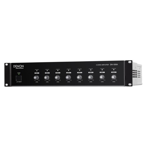 DENON PRO DN-508A 8 ZONŲ STIPRINTUVAS DAŽNIŲ JUOSTA 5 HZ – 20 KHZ (PRIE -3 DB), GALIA > 55W RMS, VARŽA > 10 KΩ  