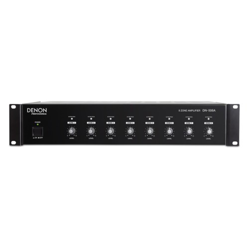 DENON PRO DN-508A 8 ZONŲ STIPRINTUVAS DAŽNIŲ JUOSTA 5 HZ – 20 KHZ (PRIE -3 DB), GALIA > 55W RMS, VARŽA > 10 KΩ  
